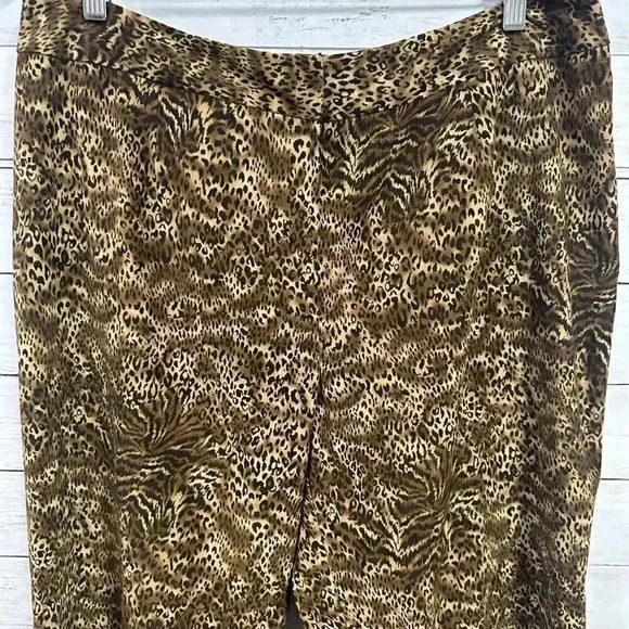 Norton Mcnaughton Woman Stretch Leopard Pants Size 16W - Picture 3 of 6